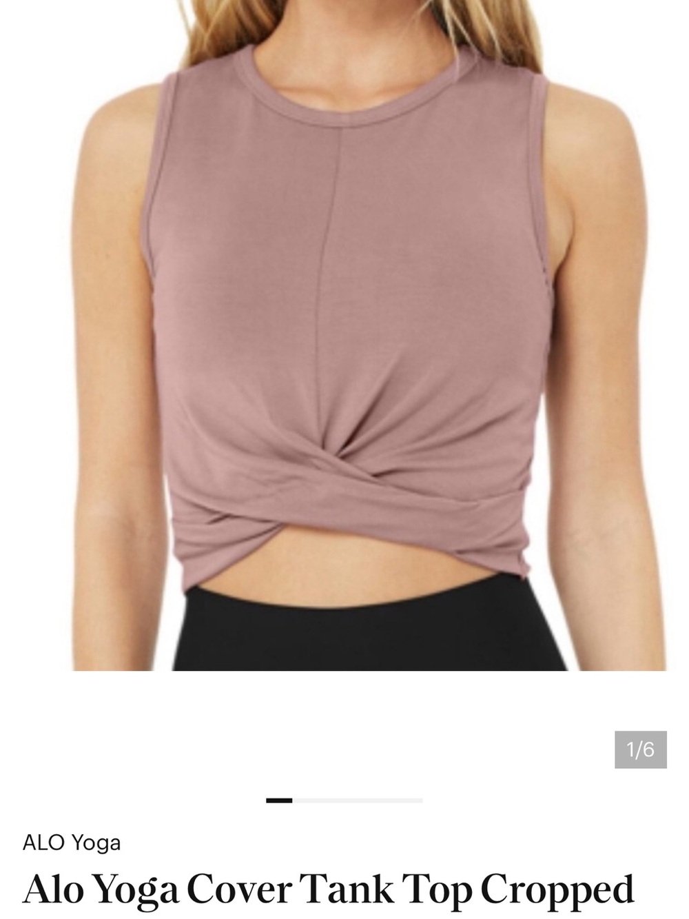 ALO Yoga Twisted Crop Tank Top in Dusty Mauve